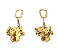 2 Brass Sextant Keychain-Key Ring Compass Propeller Fan for Car, Bike, Cycle and Home Keys Antique Brass Keychain Brass Keychain Nautical Key Ring for Gift -Collectible Keychain
