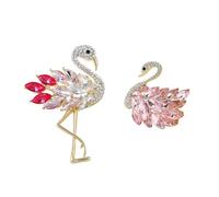 2 Brooches, Flamingo Swan Shape, Women'S Clothing Decoration Corsage, Suitable For Coats, Party Dresses.