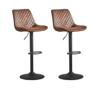 (2, BROWN) 1X2X Bar Stools PU/ Velvet Breakfast Stool Chairs