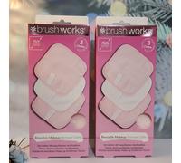 2× Brushworks Reusable Makeup Remover Cloths Dual-Sided Face Cloths Pack Of 3s
