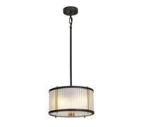 2 Bulb Ceiling Pendant Museum Bronze Dark Brown Painted Aged Brass LED E27 60W