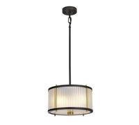 2 Bulb Ceiling Pendant Museum Bronze Dark Brown Painted Aged Brass LED E27 60W Loops Brown One Size