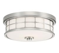 2 Bulb Flush Light Low Ceiling Brushed Nickel LED E27 60W Bulb