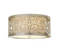 2 Bulb Flush Light Low Ceiling Silver Leaf Patina LED E27 40W Bulb