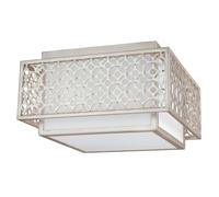 2 Bulb Flush Light Low Ceiling Sunrise Silver LED E27 60W Bulb