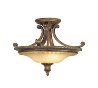Elegant 2 Bulb Semi Flush Light In British Bronze With Led E27 60W For Stunning Interiors