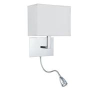 2 Bulbs LED Chrome Frame and White Shade Adjustable Wall Fitting Bracket Light