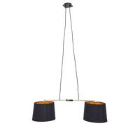 Premier Housewares Ceiling Lights Black Finish 2 Bulbs Round Hammered Pattern Shape Pendant Light Antique Ceiling Lighting Contemporary Pendant
