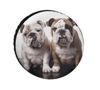 2 Bulldog Dog Spare Tire Cover with Universal Design Waterproof Tire Cover for Trailers Trucks RVs Off-Road 24-36 inches (Fits 28 inch Wheels: