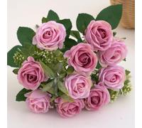 2 Bunches Artificial Roses, Fake Little Roses Flowers with Stems, Faux Mini Rose Bouquet with 20 Heads for Wedding Centerpieces, Bridal Shower, Home Table Decor, Party, Garden, DIY Floral Arrangements