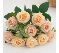 2 Bunches Artificial Roses, Fake Little Roses Flowers with Stems, Faux Mini Rose Bouquet with 20 Heads for Wedding Centerpieces, Bridal Shower, Home Table Decor, Party, Garden, DIY Floral Arrangements