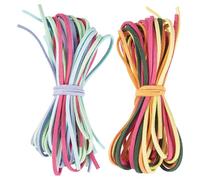 2 Bundles Faux Suede Leather Strings for DIY Crafts Flat Leather Cords Leather Necklace Cord Faux Suede Cord for Jewelry Making Beading Bracelets Necklaces Earring Supplies
