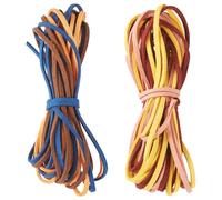 2 Bundles Flat Leather Cord Faux Suede Cord for Jewelry Making 2mm Faux Suede Leather Strings for Beading Necklaces Bracelets Earring DIY Crafts Supplies