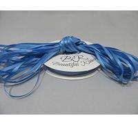 2 Bundles of 3mm x 10 metres Satin Ribbon Cornflower Light Blue Double Sided 3 mm