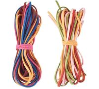 2 Bundles Suede Cord for Jewelry Making Flat Leather Cord 2mm Leather Lace String Beading Threads for Necklaces Bracelets Earrings DIY Crafts Supplies
