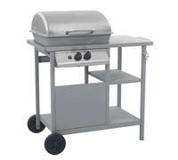 2 Burner Gas BBQ Grill Outdoor Barbecue with Side Shelf & Wheels