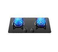 2 Burner Gas Stove,Black Tempered Glass Cast Copper Pot Support,NG/LPG Gas Convertible Stove,Gas Cooktop with Flameout Protection,4.5KW/4.0KW(LPG)