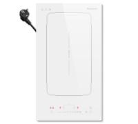 2-Burner Induction Hob with Plug, Recessed 30 cm Ceramic Induction Hob with Flexible Zone, 9 Power Levels, Boost Function, Timer and Safety Lock, 3500 W, White