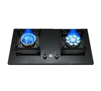 2 Burner Portable Gas Stove, 7.2KW Nine-chamber Large Flame, Tempered Glass Ignition Camping Double Burner for LPG/Natural Gas