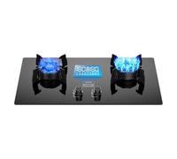 2 Burners Gas Stove - 5.2KW Stainless Steel Camping Cooker, With Auto Ignition & Flameout Protection, Heat Diffuser For RV Outdoor(Black,LPG)