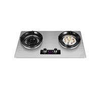 2 Burners Gas Stove,Built-in Dual-purpose Stainless Steel Indoor Portable Table Top Gas Stove,Flame Failure Protection(NG)