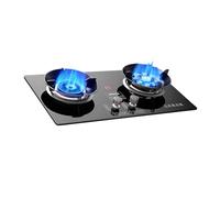 2 Burners Natural Gas and Propane Stove,Double Nine-cavity and Anti-scalding Energy-gathering Timing Gas Stove,Flip Cover For Easy Cleaning(NG)