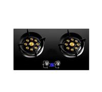 2 Burners Natural Gas,Double Nine-chamber Tempered Glass Stove With Energy-gathering Ring and Extinguishing Protection,with Thermocouple Protection(LPG)