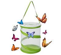 2 Butterfly Habitat Cage - Catcher 6.3 Inches with Folding Mesh Design | Butterfly House for Portable 20 cm High | Clear Pop-Up Contengure | Educational Tool For The Or