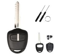 2 Button Car Key Fob Key Case for Mitsubishi Triton L200 Outlander Lancer Colt Pajero Shogun Car Key Shells Replacement Key Shell Remote Control Fob Case with Groove (Left Groove)