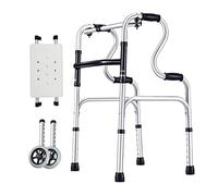 2-Button Folding Walker Aid for Elderly Lightweight Aluminium Adjustable Height Walking Frame with Wheels Supports Up to 352Lb The New