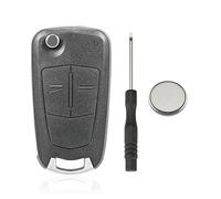 2 Button Remote Control Folding Key Shell Compatible with Opel Corsa D Astra Vectra Zafira Astra H Signum Omega Tigra (with Battery)