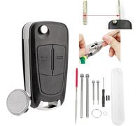 2 Button Vauxhall Opel Astra H Zafira Tigra Corsa Vectra Meriva Insignia Signum D Adam with Pin Removal Tools Needle File with Vauxhall Astra Key CR2032 Battery