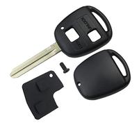 2 Buttons Car Remote Key Fob Cover Shell Case Replacement Compatible for To-yo-ta Avensis Corolla Camry Echo Yaris Prado RAV4 Tarago With Button Rubber Pad (1 Pcs)