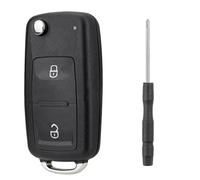 2 Buttons Golf Key Fob,Key Case Replacement For VW Transporter T4 T5 T6 Polo Bora Car Key Cover Accessories with Uncut Key Blade
