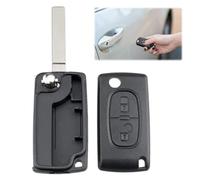 2 Buttons Key Fob Replacement, Replacement Car Key Car Key Case CE0536 Remote Key Fob Compatible With Peugeot 107 207 307 308 407 Key Shell Case Citroen C2 C3 C4 C5 C6 C8 with HU83 Blade (CE0536）