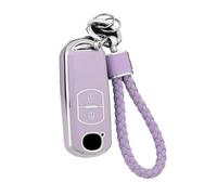 2 Buttons TPU Car Key Case Cover Shell For Mazda 2 3 6 For Axela For Atenza CX-5 CX5 CX-7 CX-9 2014 2015 2016 2017 2018(Purple,Set 2)