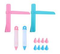 2 Cake Smoother and 2 Pieces of Silicone Piping Pen, Plastic Cream Applicator, Baking Tool, Suitable for Desserts, Chocolate.