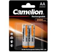 2 Camelion AA Rechargeable Batteries Accu HR6 2000mAh 1.2V 2Pc NiMH NEW