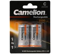 2 CAMELION BATTERIES C RECHARGEABLE HR14 NiMH ACCU 1.2V NI-MH 3500mAh 2BL NEW