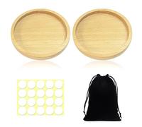 2 Candle Plates, 20 Candle Stickers, 1 Black Storage Bag, Wooden Candle Holders, Round Coasters, Candle Decoration Plates, Creative Wooden Places, Table Decorations, Holiday Decorations