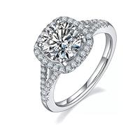 2 Carats D Color Moissanite Sparkling Wedding Rings For Women 925 Sterling Silver Engagement Jewelry
