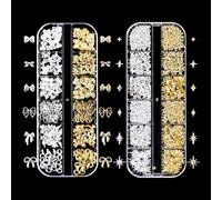 2 Cartons Nonallergenic Metal Bend Ornamentation for Professional Unguis Art and Daily Manicures Metal Bow Unguis Enchantments