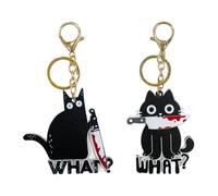 2 Cartoon Cat Pendants, Cute and Fun Pendants, Creative Keychain, Back Packaging Ornament Pendants.