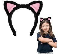 2 Cat-Eared Headbands and 2 Kitten Bells, Cute Cartoon Animal Headdresses, All-Match Styling Accessories, Suitable for Washing and Fixing Broken Hair, Cosplay Performance Scenes.