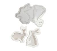 2 Cavity Rabbit Silicone Mold Resin Cast Soap Easter Decorative Christmas Craft Mold