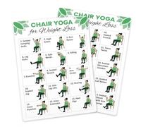 2 Chair Yoga Posters with Seated Poses - Gentle Exercise Charts for Seniors | for gentle seated exercise,ideal for home gyms,offices,and senior living spaces,lightweight with clear illustrated guides.