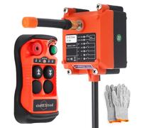 2 Channel Button Industrial Wireless Overhead Hoist Crane Radio Remote Control 220V Transmitter and Receiver for Lift Winch Electric Chain Hoist Crane Remote Control