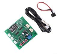 2 Channel Fan Temperature Controller, 4 Wire DC 12/24/48V Motor Speed Control Module LED Display With Temperature Probe Buzzer For PWM