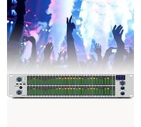 2-channel Graphic Equalizer, 31-band Stereo Graphic Equalizer, With Noise Reduction Function, 10 Preset Effects, Treble, Mid And Bass Adjustment, Suitable For Stages And Recording Studios(Silver)