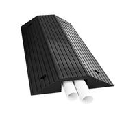 2 Channel Rubber Cable Protective Cover,Modular Traffic Ramp Pad for Floor Cord Hose Protector